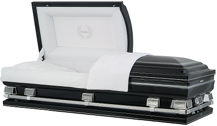 Casket: Midnight Black with Silver OverSize 29 Inch