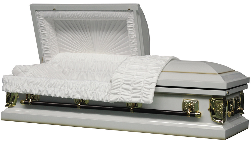 Picture of Regal White/Gold 20ga Casket with Gasket/Lock Casket