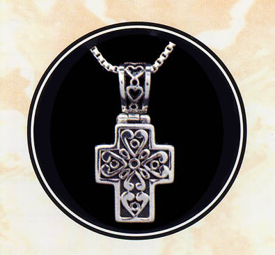 Photo of Filigree Silver Cross Jewelry Urn Urn