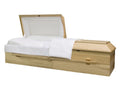 Natural or Stained Raised Flat Top Poplar OR Pine Casket
