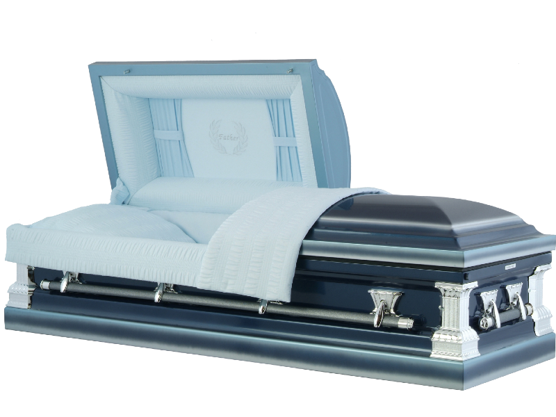 FATHER TRIBUTE Blue Protective Steel Casket
