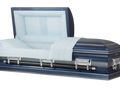 LINCOLN BLUE Brushed 18 Gauge Steel Casket