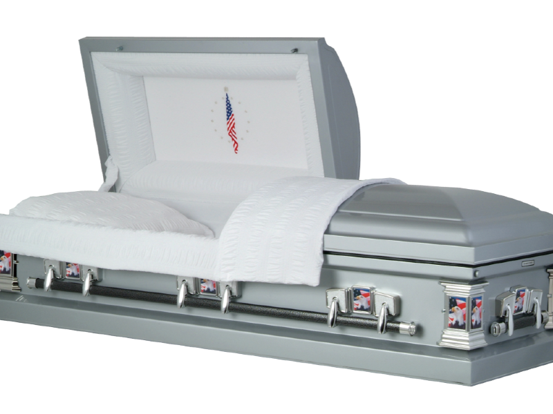 Silver Veteran Tribute Steel Casket