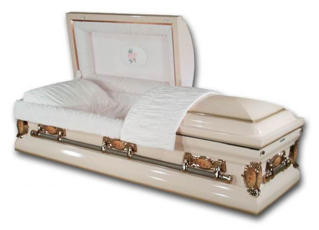 Misty Pink Bouquet Steel Casket