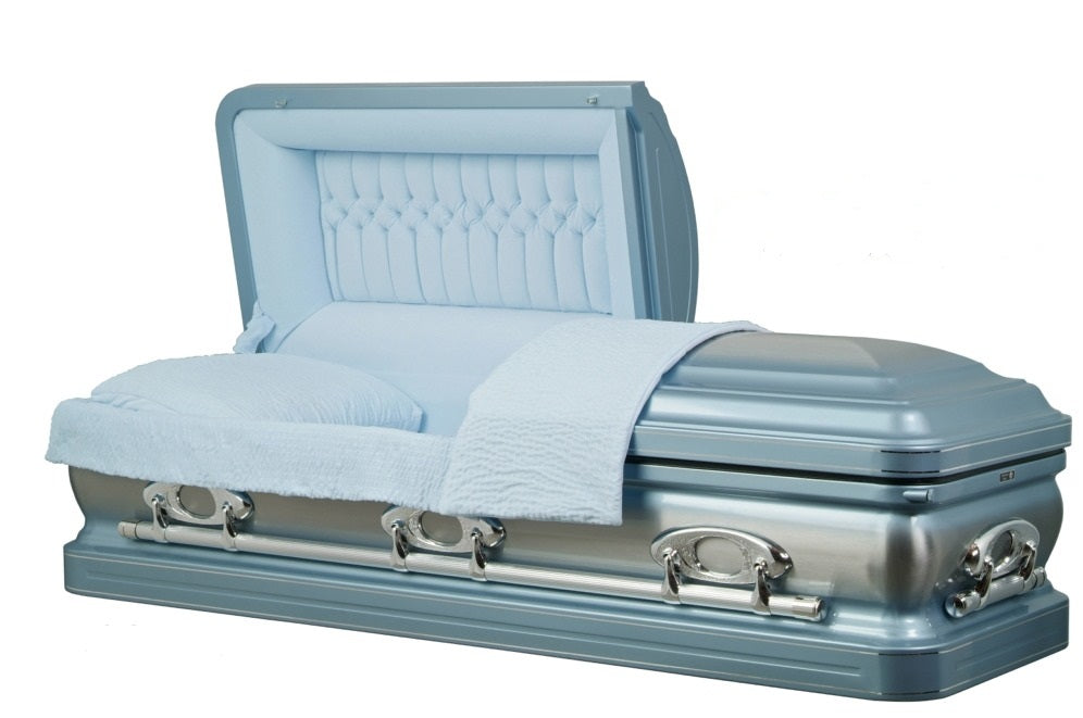 Stainless Steel - Horizon Blue Silver Casket