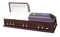 Stained Color Glass Top Teakwood Casket