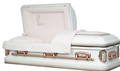 Carnation Primrose White Steel Casket