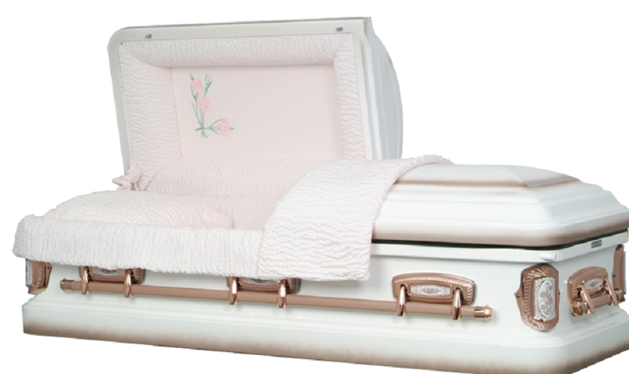 Carnation Primrose White Steel Casket