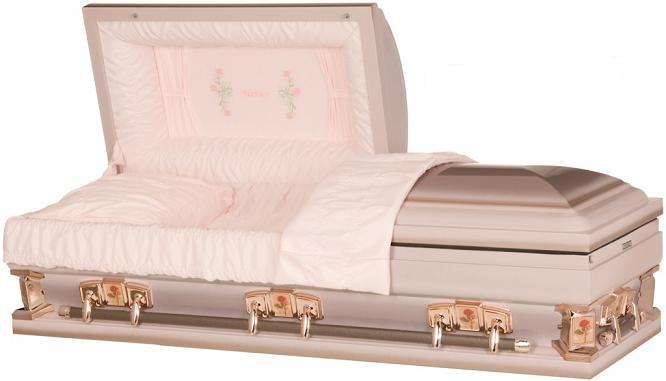 Coral Rose 30 Inch Oversize American Steel Casket
