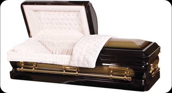 EBONY GOLD 18gauge Round Shell Steel Casket