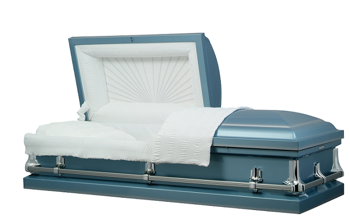 American Blue Metal Casket