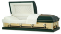 Hunter Green with Gold Mirrors Steel Casket