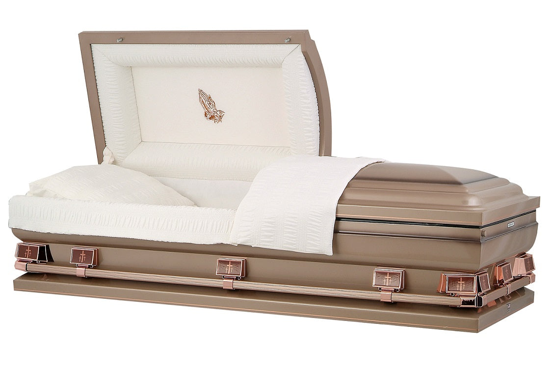 PRAYING HANDS Coppertone Oversize Casket