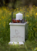 White or Mahogany Radiance Urn & Candle Keepsake