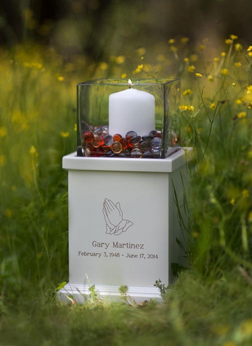 White or Mahogany Radiance Urn & Candle Keepsake