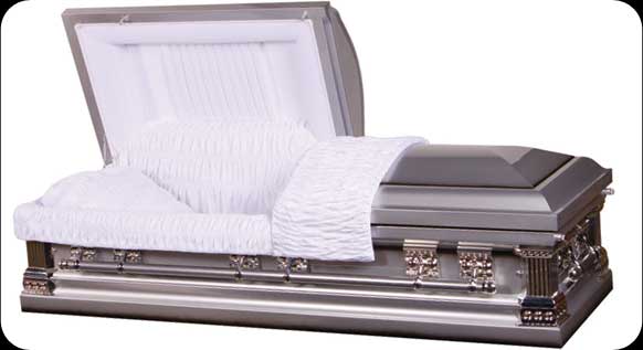 Corinthian Pewter Silver 18gauge Steel Casket