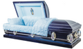 Lady of Guadalupe Metal Casket - MONARCH BLUE