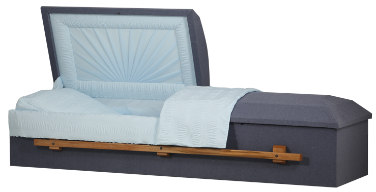 CUBIERTO DE TELA - Azul con asas de madera