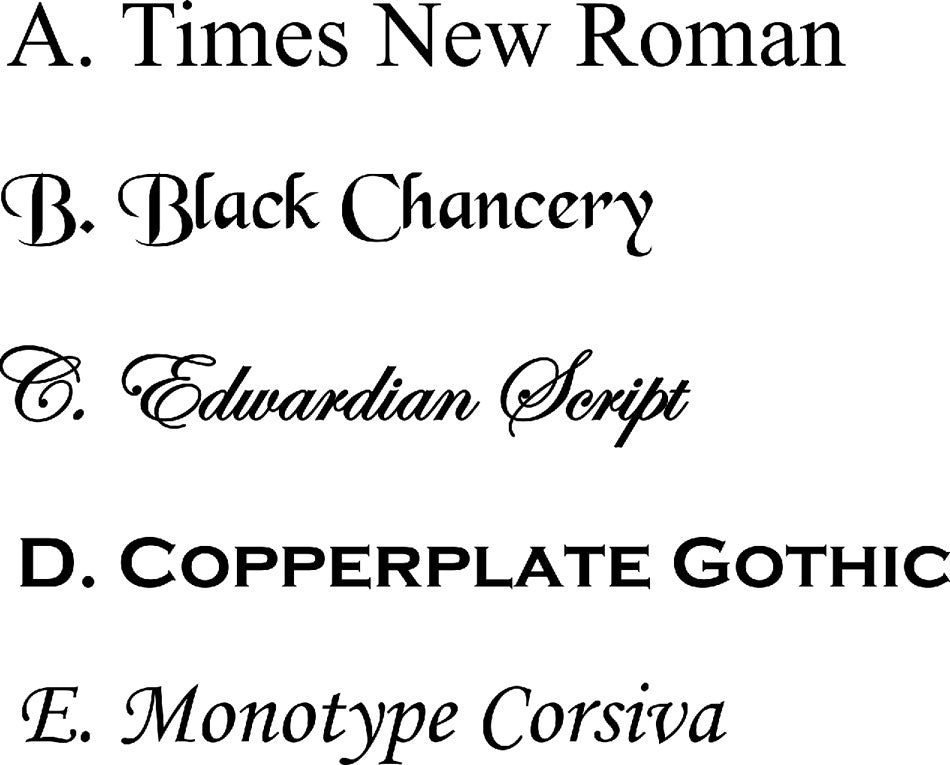 Cultured Granite Colors, Engraving and Emblems