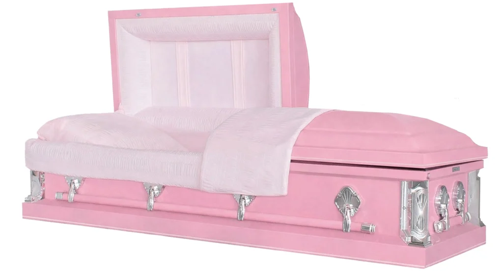 HOT PINK Silver Tribute Casket
