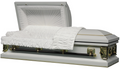 Regal White/Gold 20 Gauge Casket with Gasket & Lock