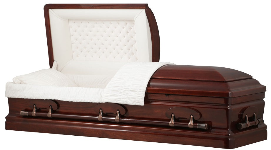 VERONA SOLID MAHOGANY Curved Corner Casket