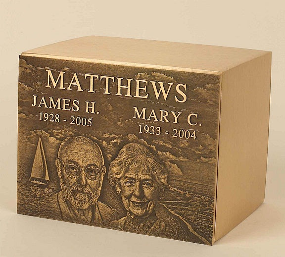 LASTING MEMORIES Bronze Montage Urn - Companion, Individual, Keepsake