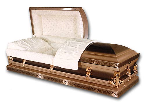 Ataúd de acero con diseño estampado en bronce de Florencia