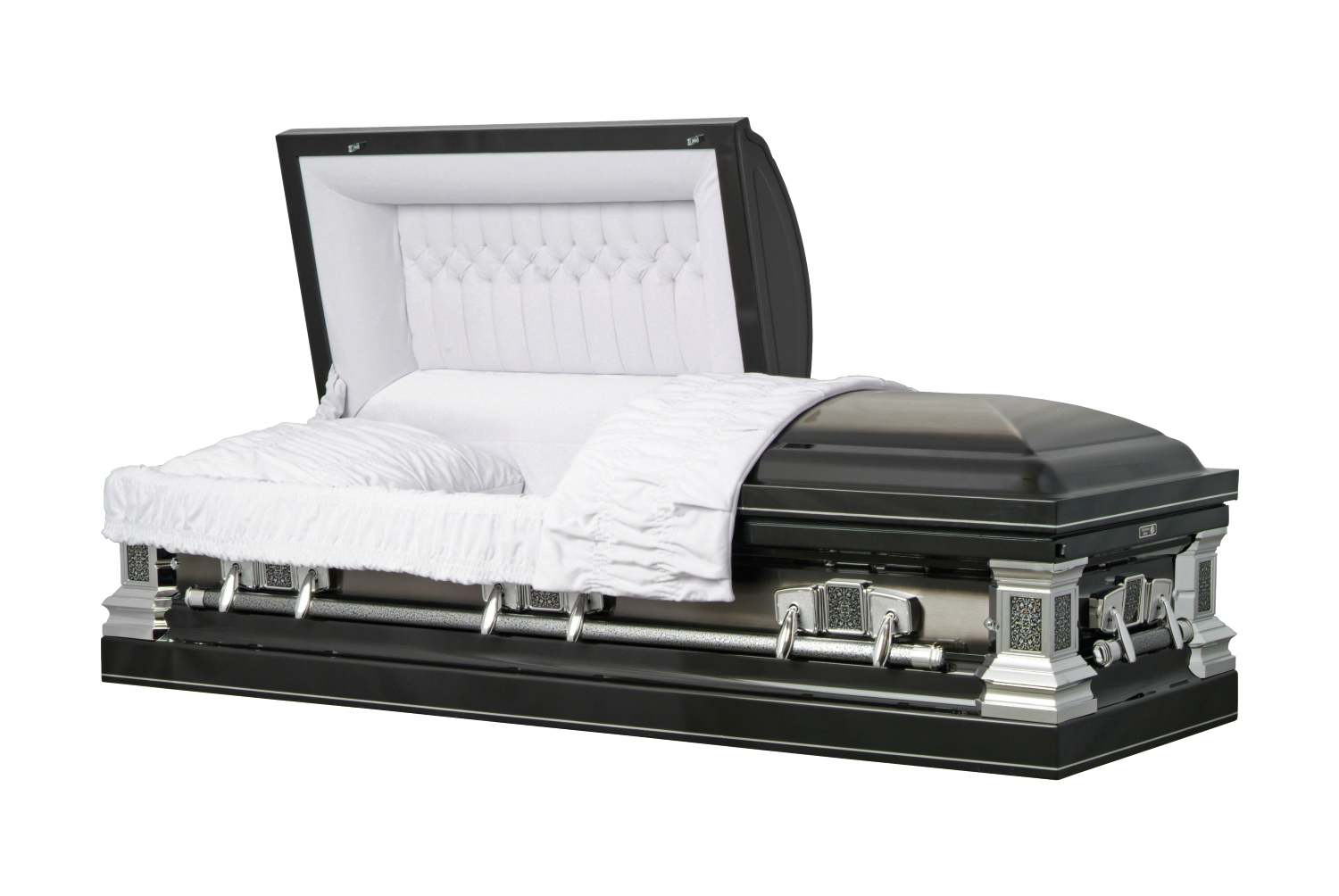 Stainless Steel - Remington Black & Silver Casket