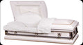 Antique White Silver Rose 18ga Steel Casket