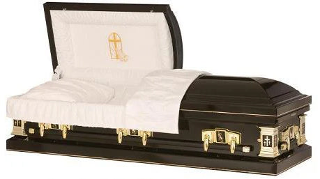 Praying Hands - Black 18 Gauge Steel Casket