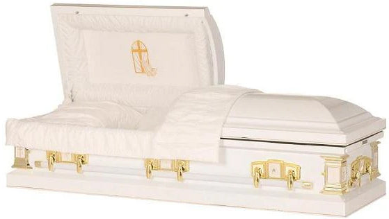 Praying Hands - Black 18 Gauge Steel Casket