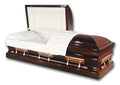 Mahogany Wood Grain Finish 18 Gauge Steel Casket
