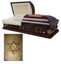 Golden Memory Cherry Wood Casket - Jewish Star of David