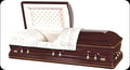 Solid Cherry Wood Casket - Presidential Golden Trim