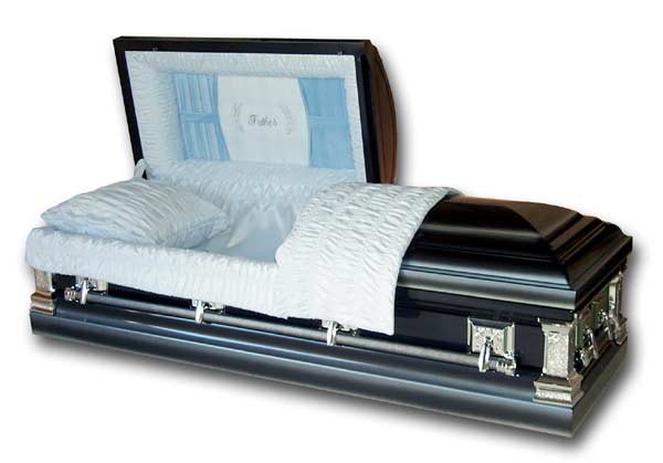Beloved Father Blue Steel Casket