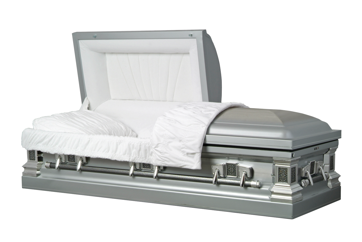 stainless-steel - Silver Diamond Casket