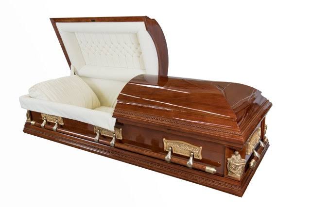 La Pieta-Last Supper Mahogany Veneer Wood Casket