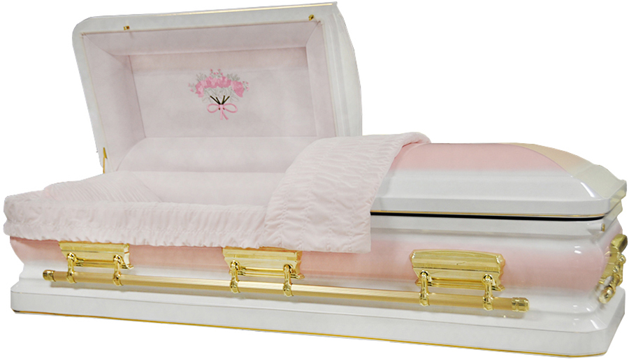 Picture of OVERSIZE - PINK, WHITE & GOLD Round Shell Casket
