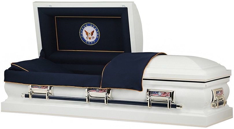 Picture of US NAVY WHITE - HONOR STEEL CASKET Casket