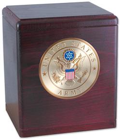 Photo of Freedom Urn with Military Medallion - Rosewood Urn