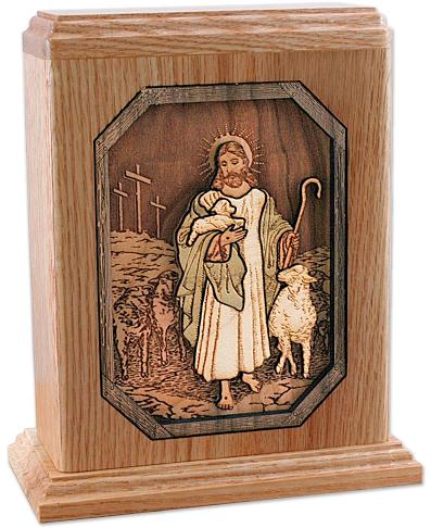 Photo of Lord is My  Shepherd Wood Urn Single or Companion Urn