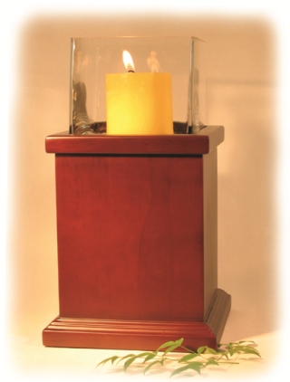 Photo of Radiance Wood Urn with Candle Holder Urn