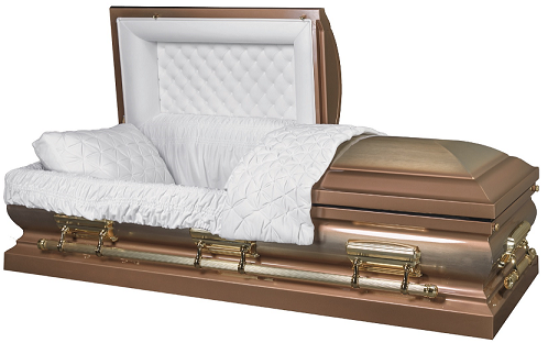Casket: LINCOLN GOLD brushed metal casket
