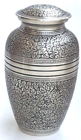 Photo of Etched Pewter Cremation Urn Urn