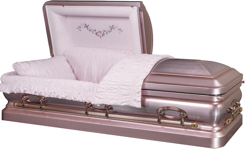PLATINUM LILAC with Copper Brush Steel Casket